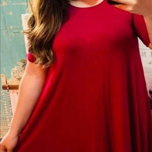 Red T-shirt dress